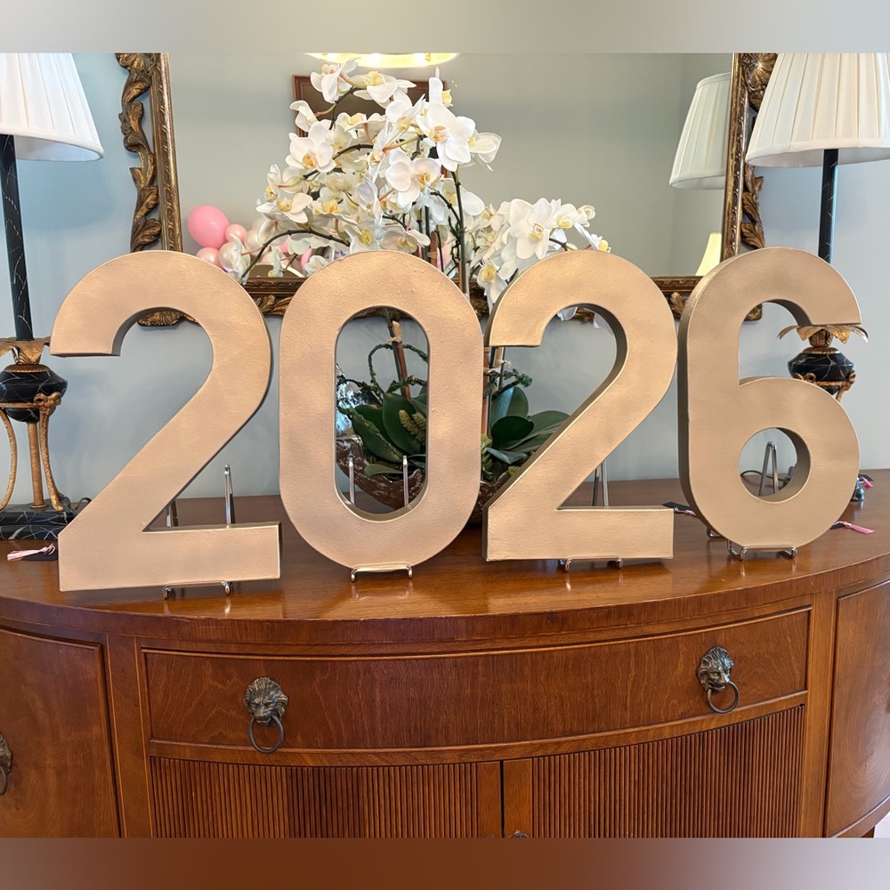 Large Metallic Gold 2026 15 inch Table Numbers Graduation Bundle!